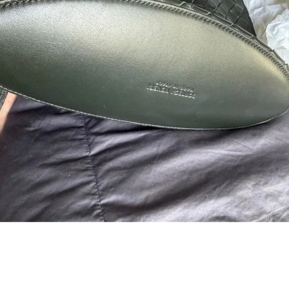 Bottega Veneta Greenish Black Leather KNOT Bucket Shoulder Bag Made in Italy - Picture 3 of 8